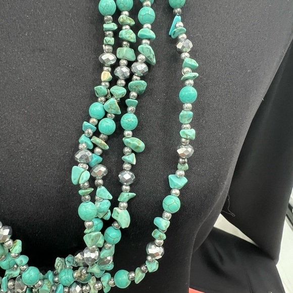 Semi precious gemstones necklace 4 strands - Picture 7 of 7